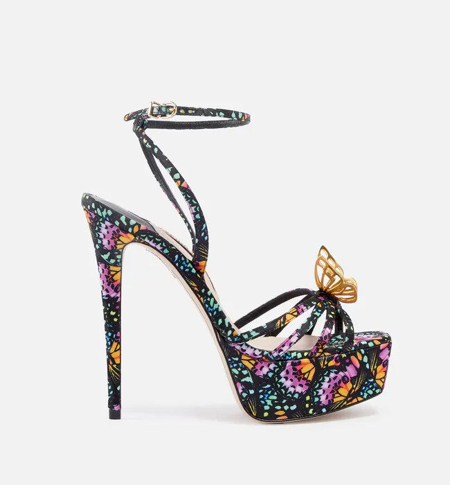 Sophia Webster Mariposa Printed Canvas Platform Sandals | Coggles (Global)