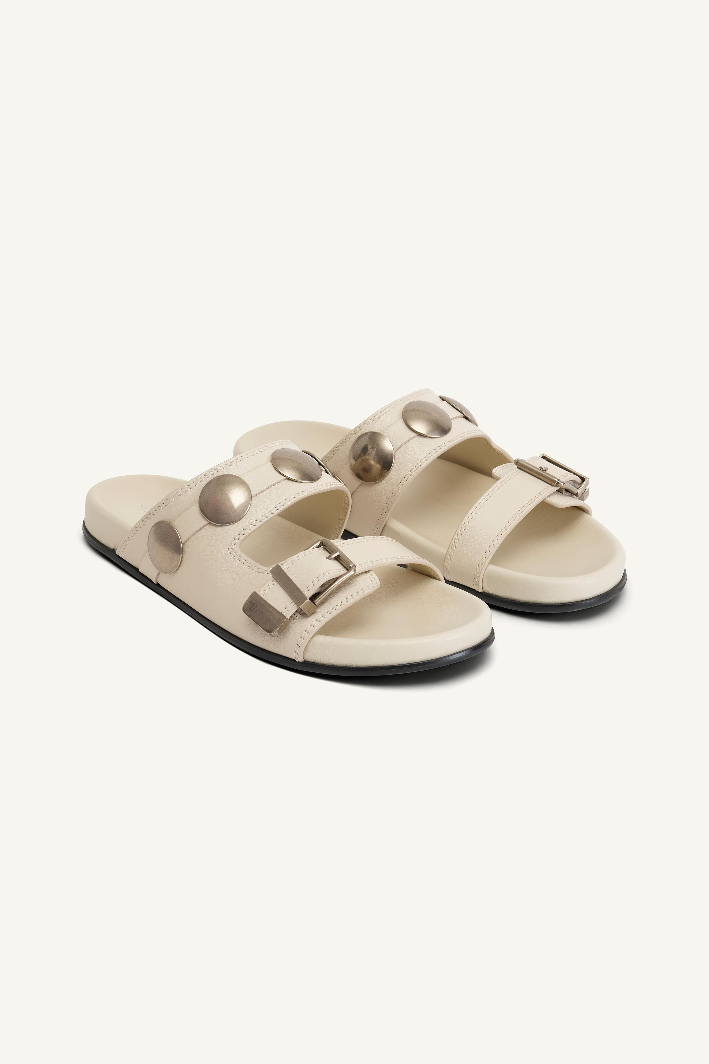 LTHR STUDDED SANDALS 14 | Zara US