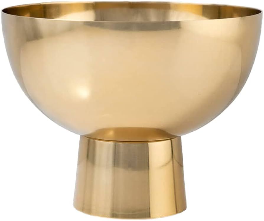 Serene Spaces Living Large Decorative Gold Pedestal Bowl: Elegant Metal Compote Bowl for Home Dé... | Amazon (US)