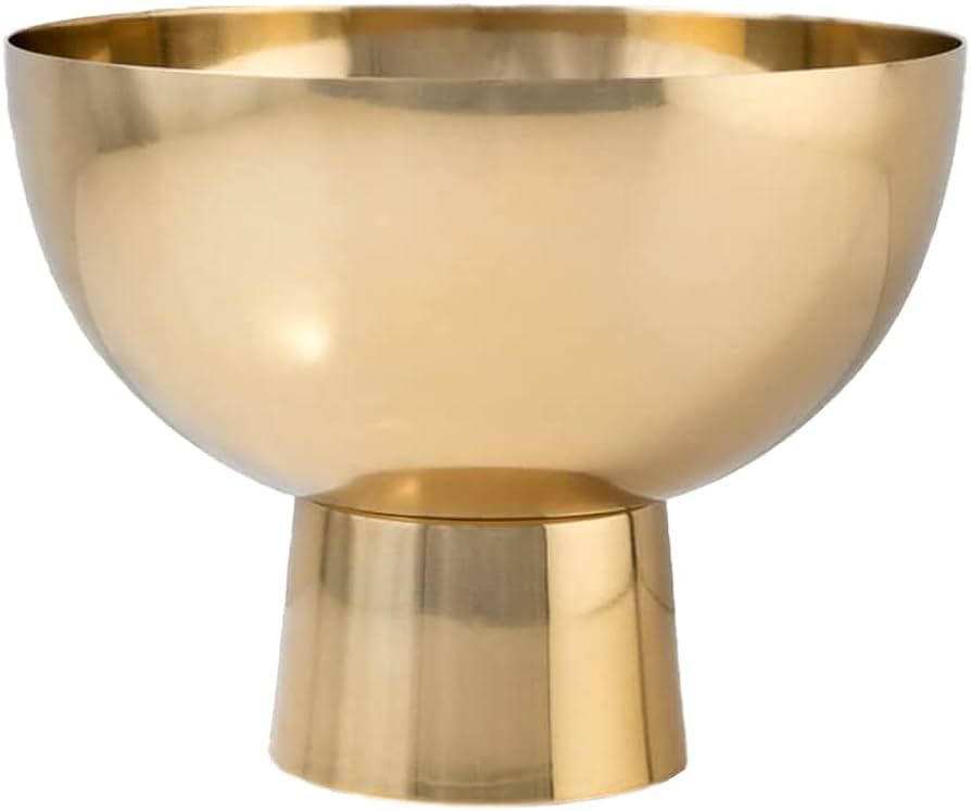 Serene Spaces Living Large Decorative Gold Pedestal Bowl: Elegant Metal Compote Bowl for Home Dé... | Amazon (US)