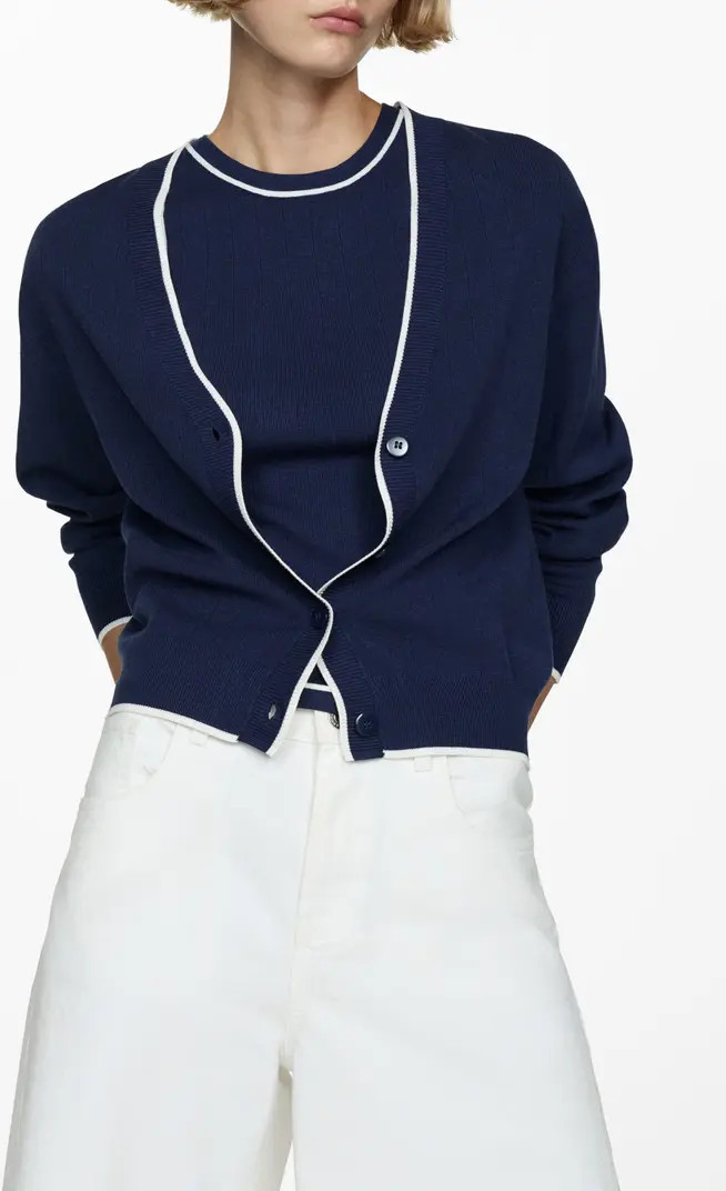 Tipped Relaxed Cardigan | Nordstrom