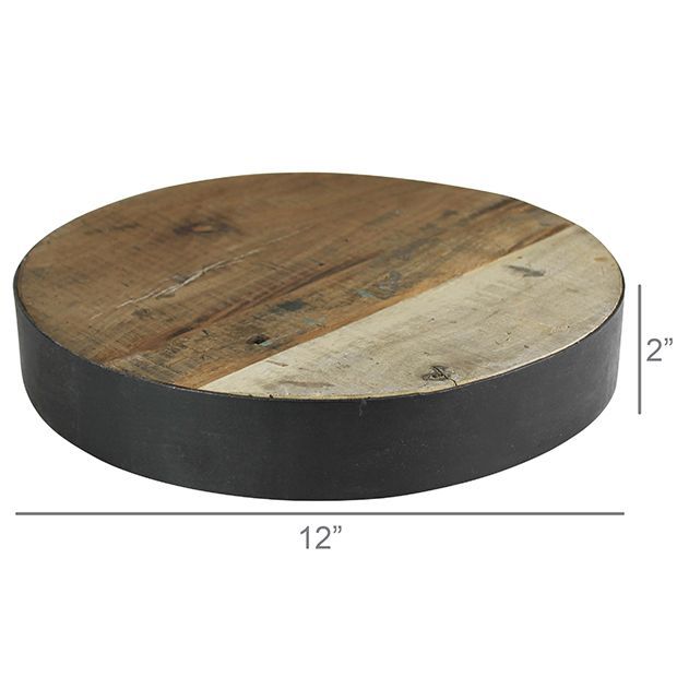 Rustic Industrial Round Riser | Antique Farm House