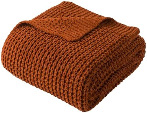 Waffle Knit Blanket Throw, Fall Caramel Throw Blanket for Couch, 50"x60" | Chunky Chenille Throw ... | Amazon (US)