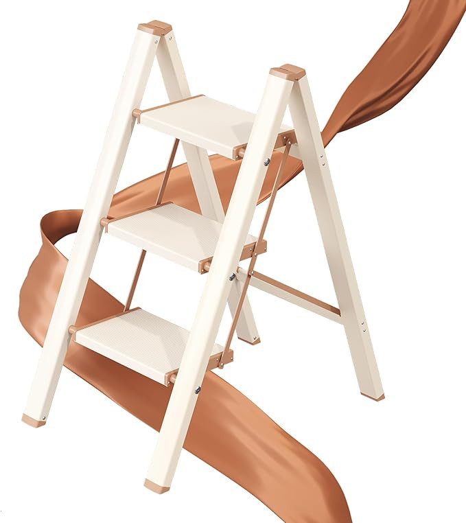 3 Step Ladder, Folding Step Stool with Wider Pedal, Anti-Slip Feet & Non Slip Stripes, Aluminum S... | Amazon (US)