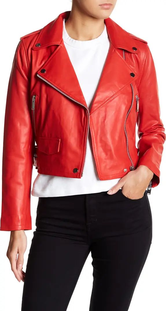Liz Leather Crop Moto Jacket | Nordstrom Rack
