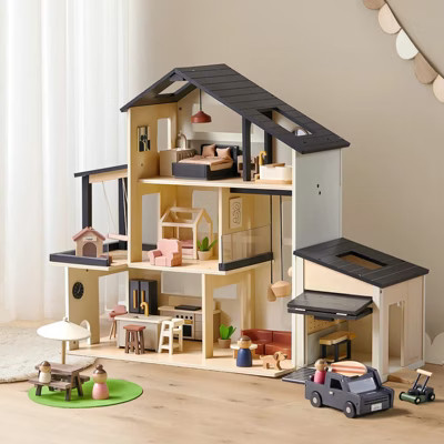 Tiny Land® Sweetwood Edge Dollhouse & Wooden Dollhouse Garage | Target