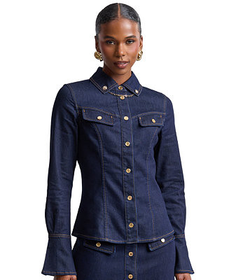 Women's Long-Sleeve Denim Top | Macy's