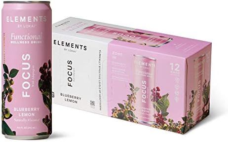 Focus Adaptogen Drink by Elements | Naturally-Flavored Blueberry Lemon with Schisandra | Caffeine... | Amazon (US)