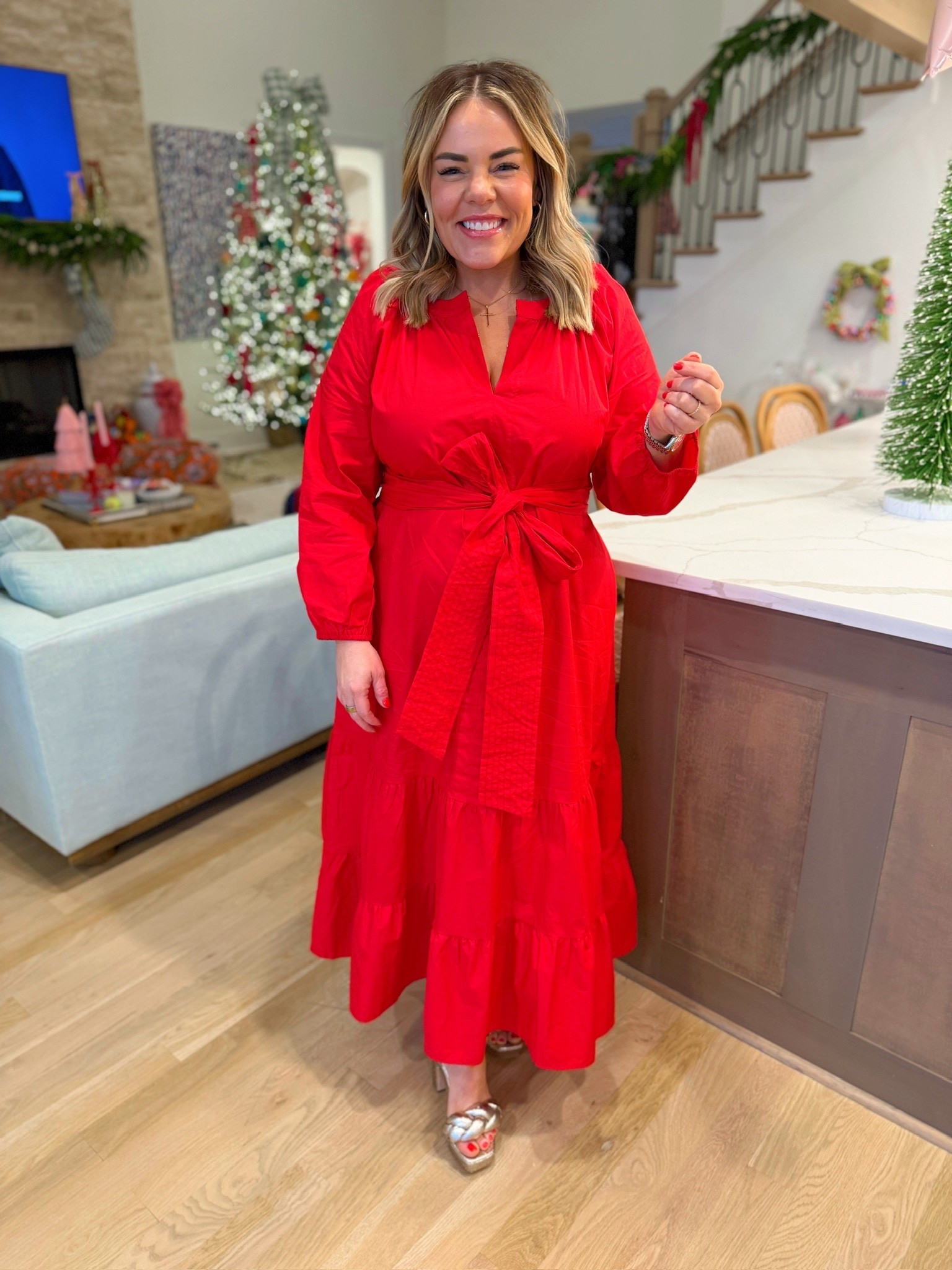 ruffle maxi dress, red long sleeve dress, women’s dresses, holiday outfit, holiday ootd, trendy outfit 

#LTKSeasonal #LTKootd