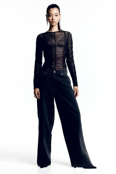Ruched Mesh Top | H&M (US + CA)