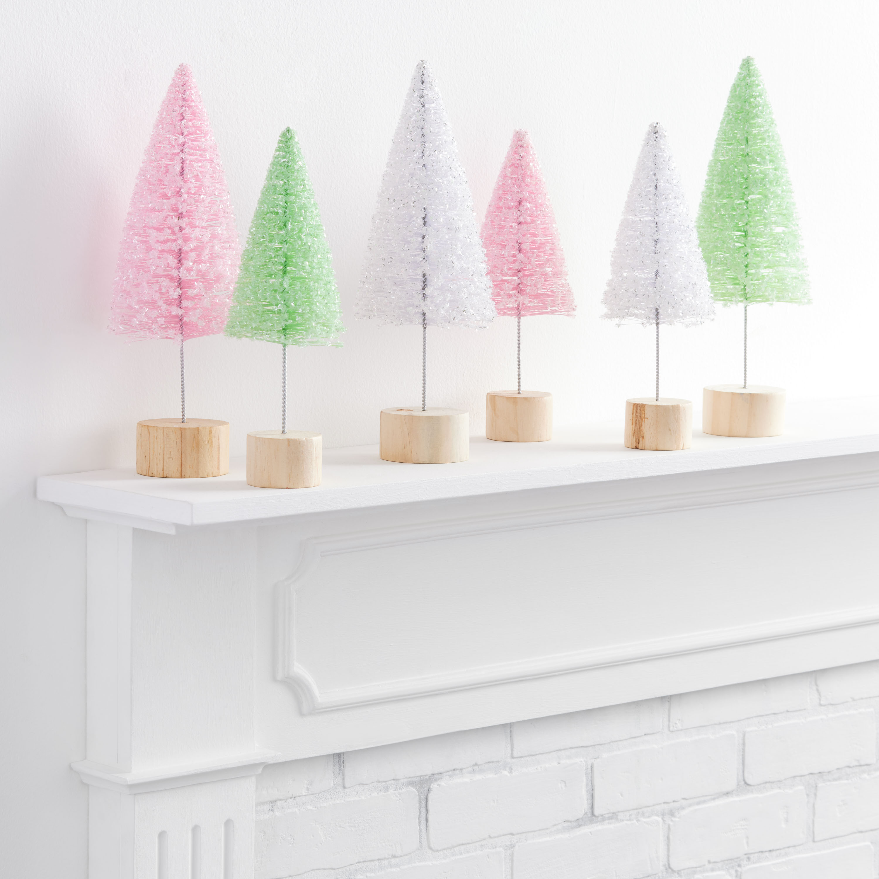 Pastel Bottlebrush Tree Decor Set of 3 | World Market