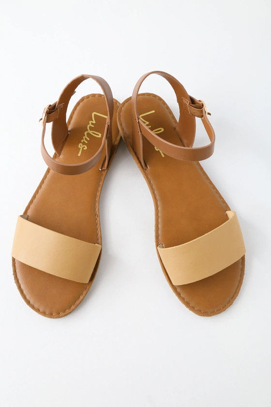 Hearts and Hashtags Natural Flat Sandals | Lulus (US)