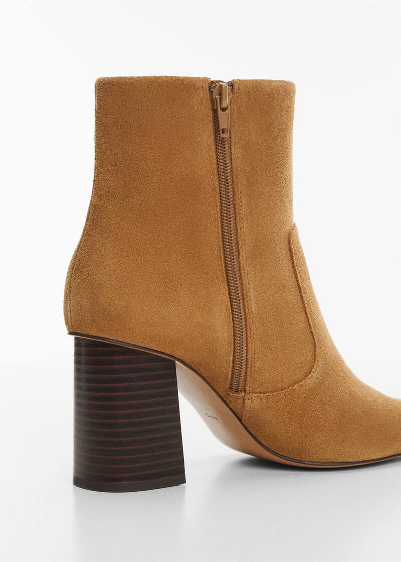 Heel suede ankle boot -  Women | Mango United Kingdom | MANGO (UK)