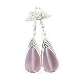 Yinahawaii Handmade Sea Glass Earrings, Hawaiian Jewelry for Women, Braided Pink Earrings, October B | Amazon (US)