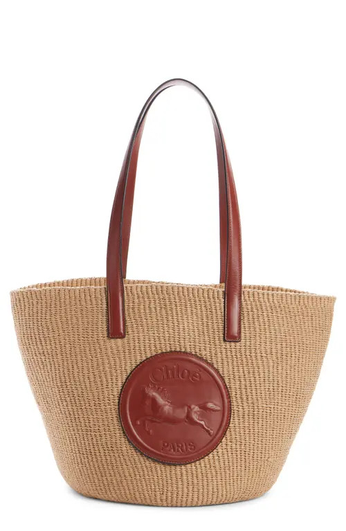 Chloé Large Horse Medal Basket Bag in 27S Sepia Brown at Nordstrom | Nordstrom
