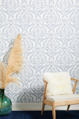 Featherton Floral Damask Wallpaper | Anthropologie (US)