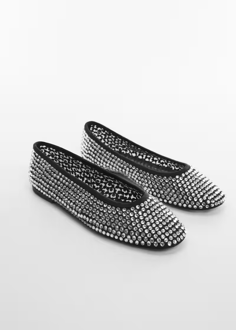 Rhinestone ballerinas -  Women | Mango USA | MANGO (US)