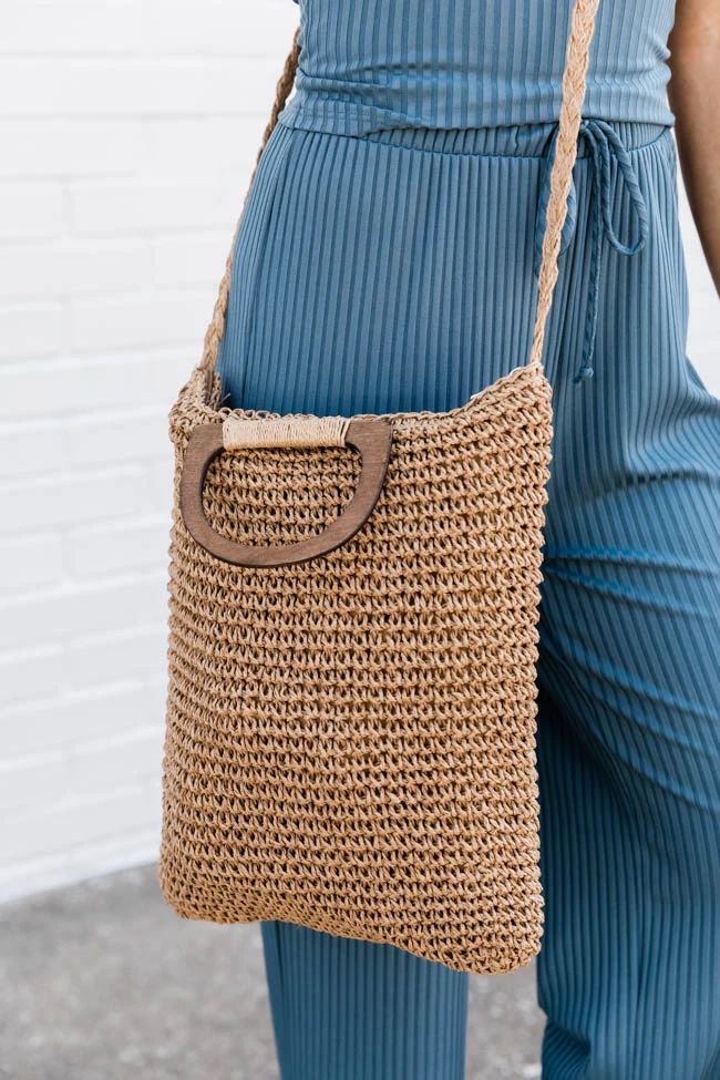 Heartless Story Woven Tan Crossbody Purse | The Pink Lily Boutique