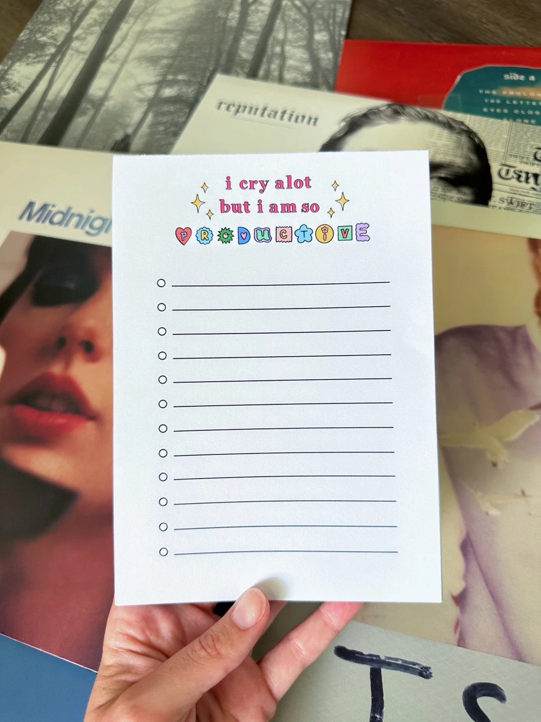 I Cry Alot but I Am so Productive Notepad | Taylor Swift Notepad | to Do List | Stationary | TTPD... | Etsy (US)