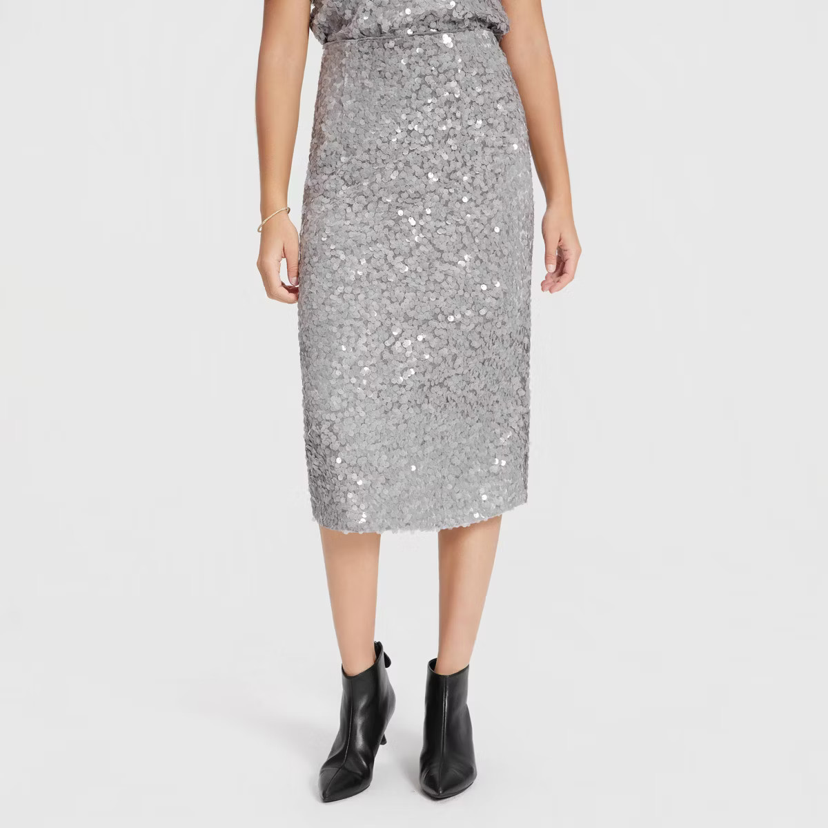 Women's Sequin Pencil Skirt - A New Day™ Burgundy | Target