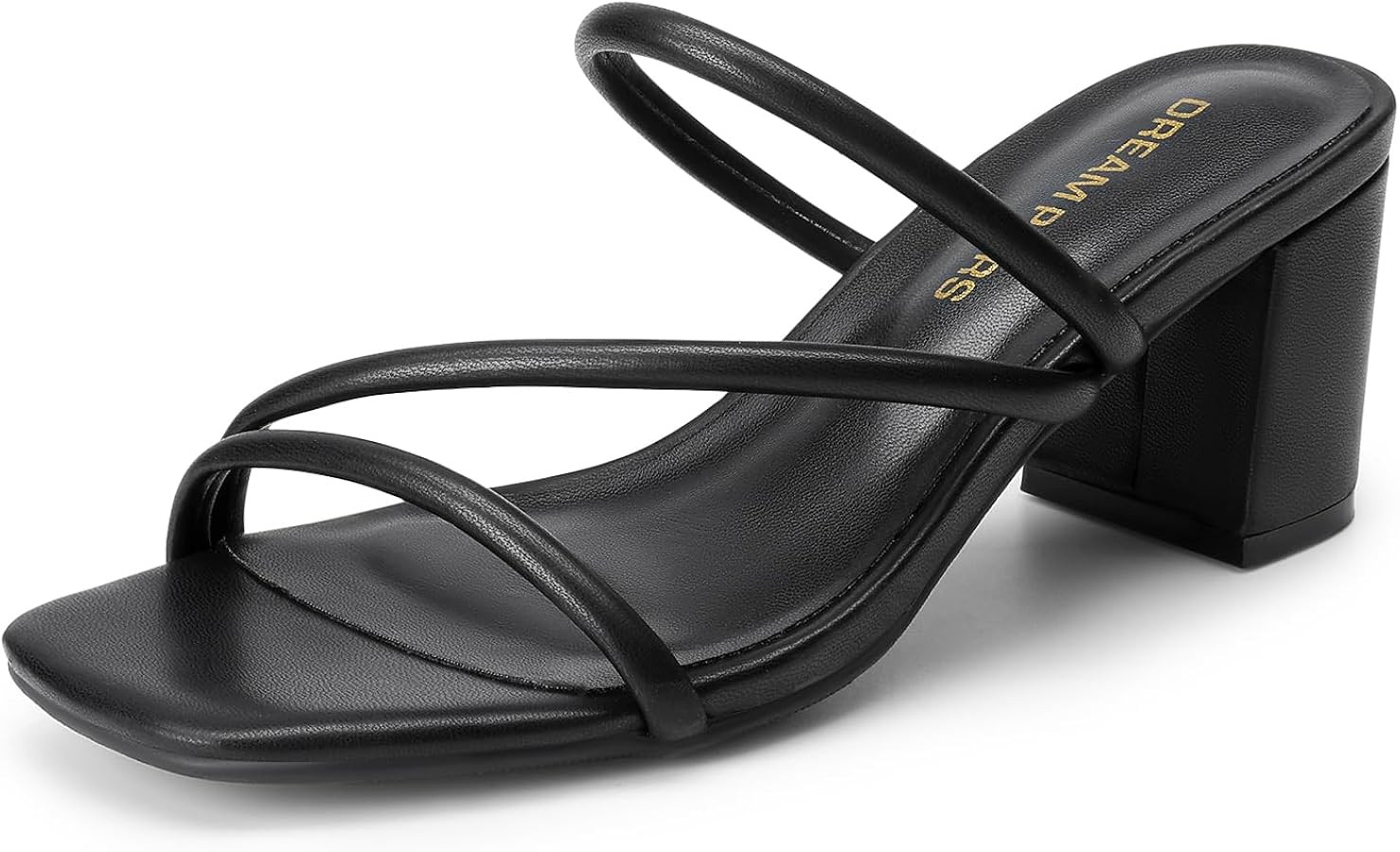 DREAM PAIRS Women's Strappy Heels Open Toe Low Chunky Heel Slip On Mules Square Block Sandals Dre... | Amazon (US)