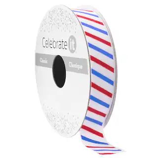 5/8" x 7yd. Red & Blue Striped Ribbon by Celebrate It™ Classic | Michaels Stores
