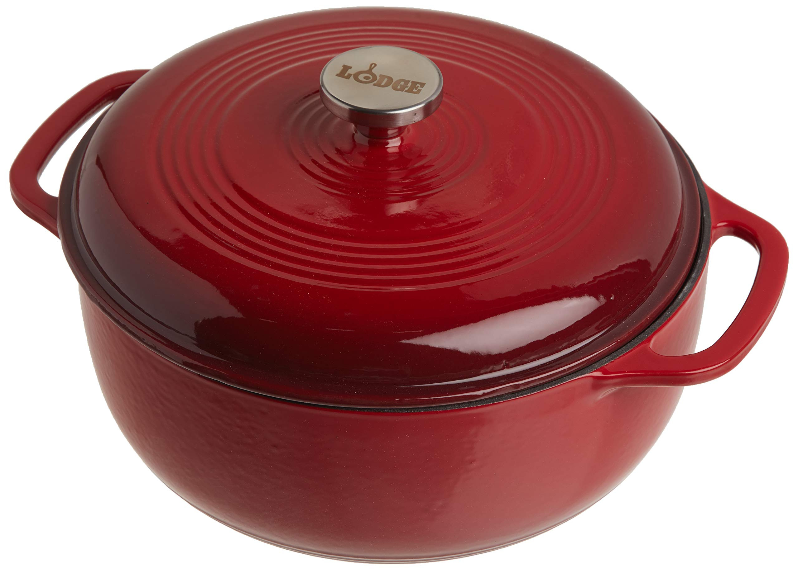 Lodge 6 Quart Enameled Cast Iron Dutch Oven with Lid – Dual Handles – Oven Safe up to 500° F... | Amazon (US)