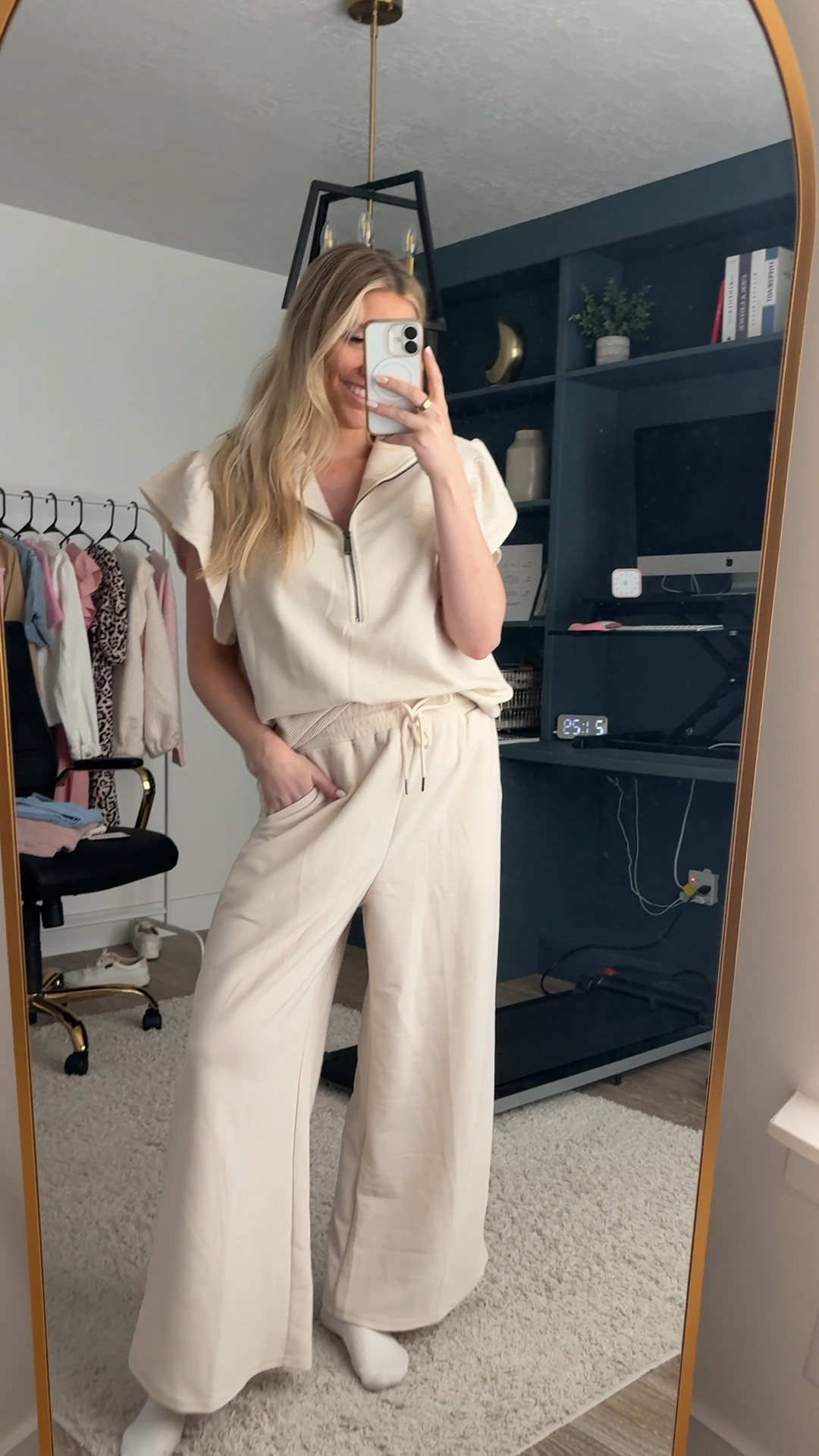 postpartum nursing friendly lounge set! especially great for nursing and postpartum because of the half zip top and drawstring pants! I sized up two to an XL to make sure it was oversized and comfortable!

| postpartum | nursing friendly | lounge set 

#LTKmomlife #LTKBaby