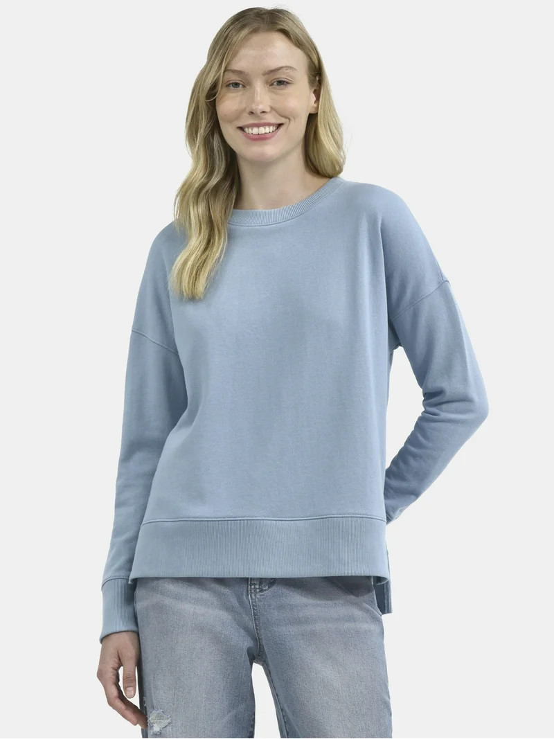 Time and Tru Women's and Women's Plus Crewneck Sweatshirt with Long Sleeves, XS-4X | Walmart (US)