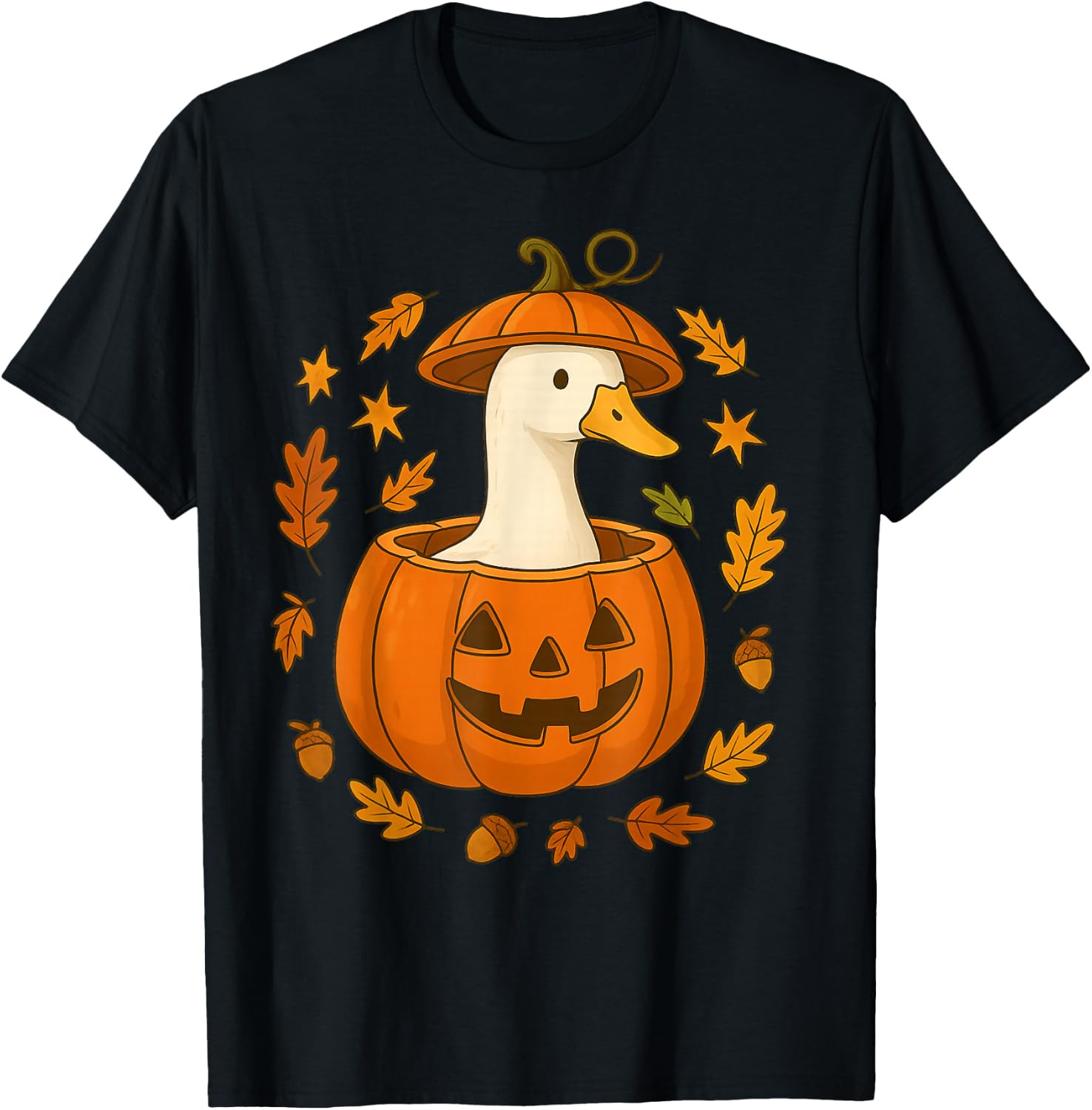Cottagecore Halloween Duck in a Jack O Lantern T-Shirt | Amazon (US)