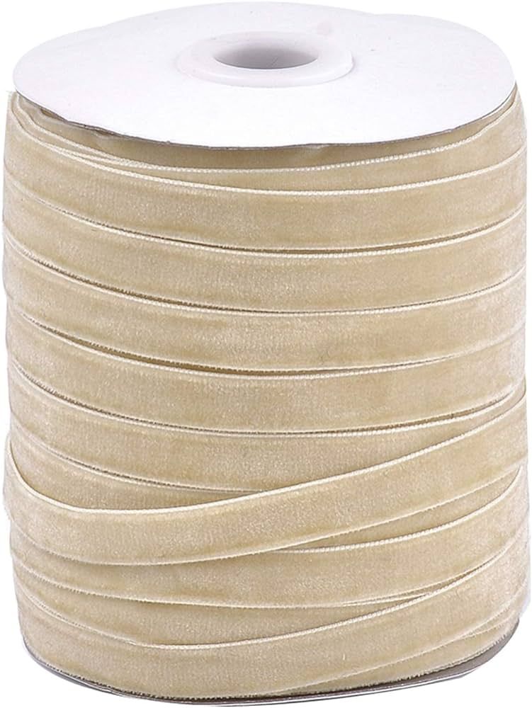 Amazon.com: Pandahall 50 Yards Velvet Ribbon 3/8Inch Wide Single Face Velvet Ribbon Roll with Spo... | Amazon (US)