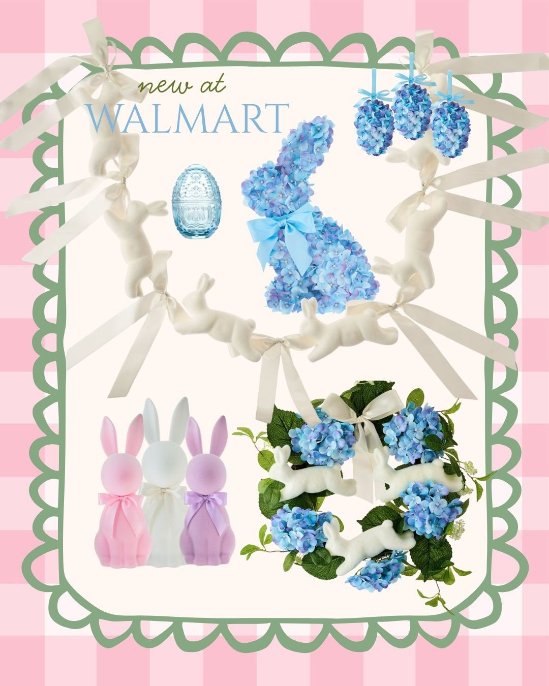Easter decor 
Easter 
Walmart 
Hydrangea bunny 
Hydrangea wreath 
Bunny garland 
Bunny wreath 

#LTKHome #LTKSaleAlert #LTKSeasonal