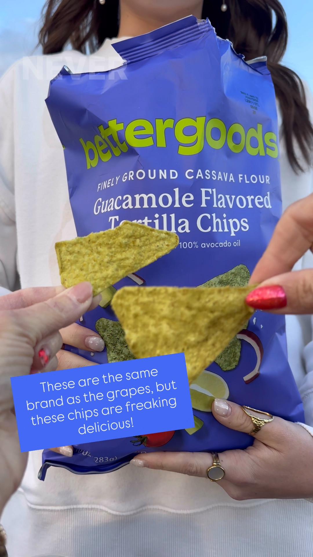 These tortilla chips are so good. You could eat them plain or with any sort of dip!