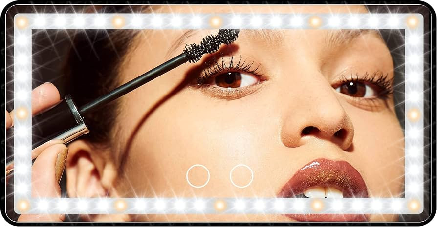 Car Sun Visor Vanity Mirror, Makeup Mirror with 3 Light Modes & 60 LEDs, Rechargeable Led Light C... | Amazon (US)