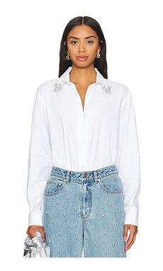 LEJE Bubble Embroidered Shirt in White from Revolve.com | Revolve Clothing (Global)