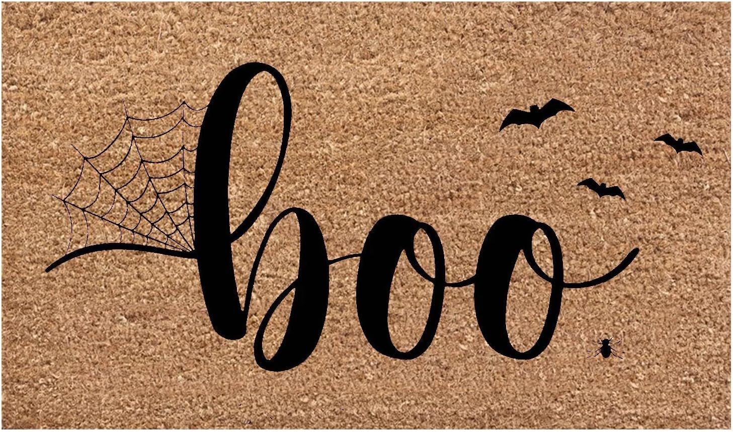 Boo Mat Halloween Door Mat Home Decorations, Non-Slip Bat Welcome Doormat for Front Door, Indoor ... | Amazon (US)