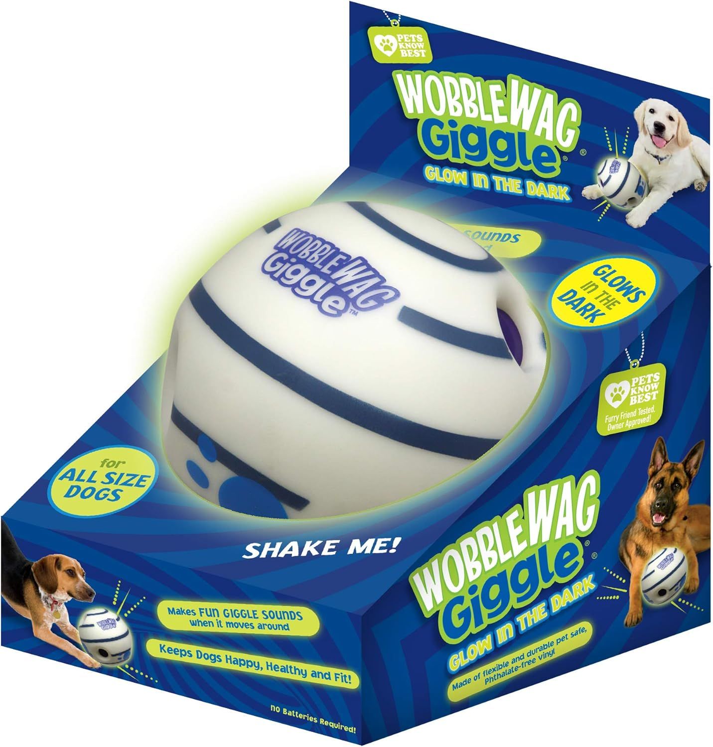 Wobble Wag Giggle Ball, Interactive Dog Toy, Fun Giggle Sounds When Rolled or Shaken, Pets Know B... | Amazon (US)