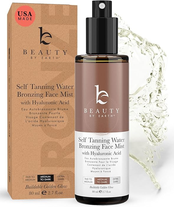 Bronzing Face Tanner Spray Mist, Sunless Face Tanning Water, USA Made with Natural & Organic Ingr... | Amazon (US)