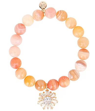 BuDhaGirl Bellini Beaded Charm Stretch Bracelet - Peach | Dillard's
