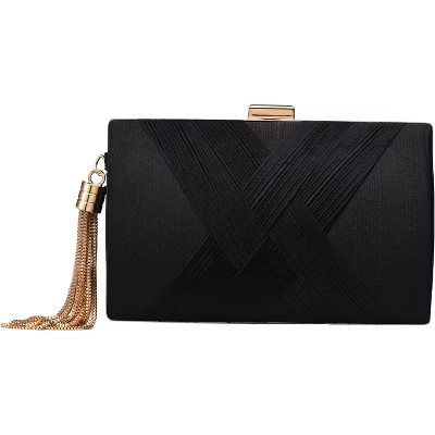 Clutch Purses For Women Tassel Evening Clutch bag Cross Body & Shoulder Bag For Wedding Night out Party Black 6.9 x2.8 x 4.5 | Target
