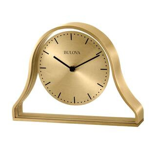 Bulova Metal Case Table Clock with Contemporary numbers-B1863 - The Home Depot | The Home Depot