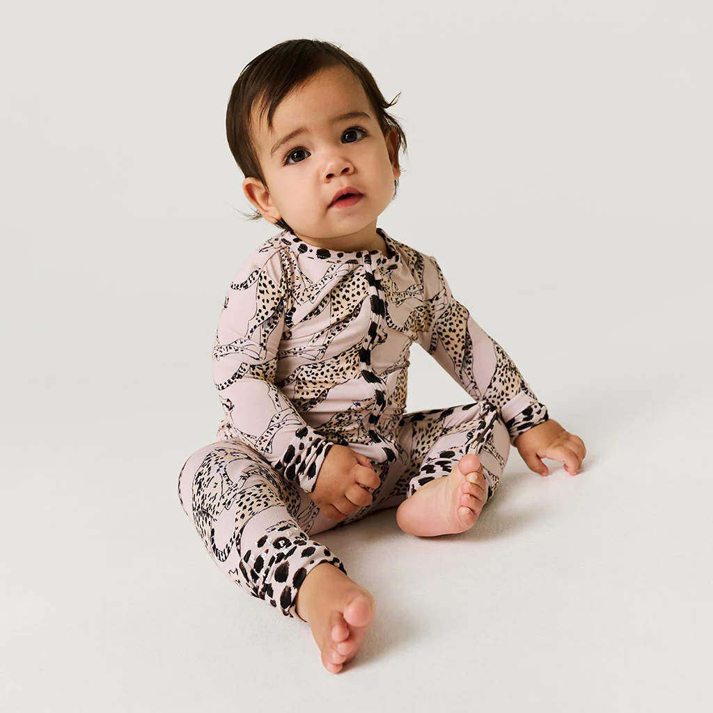 Leopard Brown Long Sleeve Lucinda Convertible One Piece | Posh Peanut® | Posh Peanut