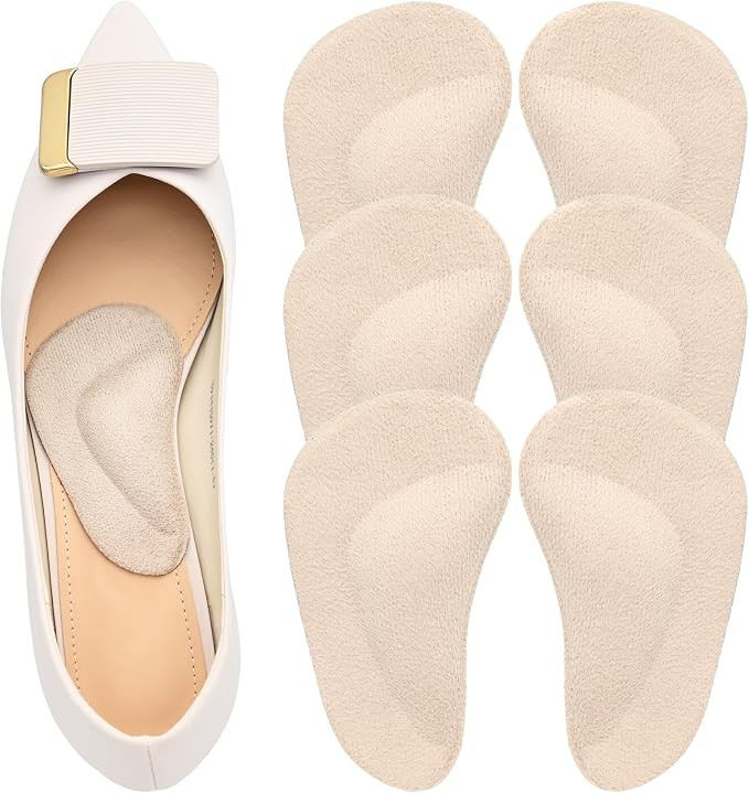Gel Arch Support, 3 Pairs Shoe Insoles for Flat Feet, Reusable Arch Inserts for Plantar Fasciitis... | Amazon (US)