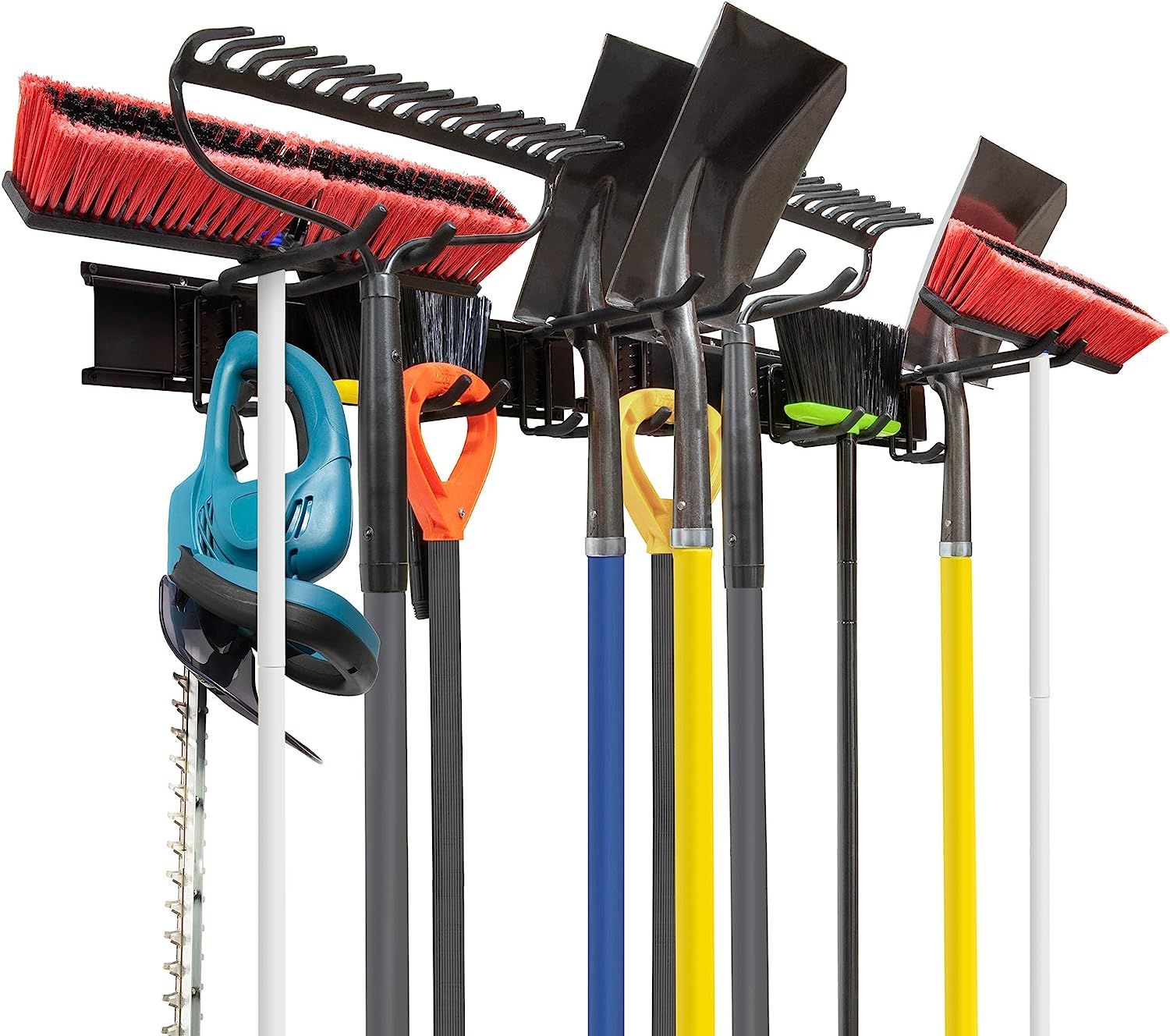 Tool Storage Rack, 8 Piece Garage Organizer, Metal, Wall mounted, Holder for Broom, Mop, Rake Shovel | Amazon (US)