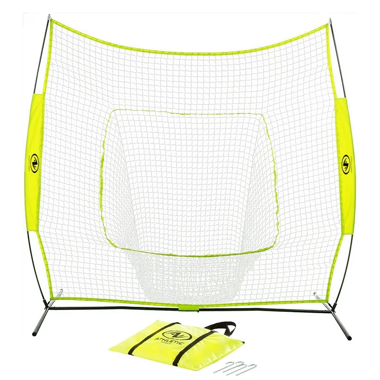 Athletic Works 7 Ft. x7 Ft. Hit Pitch Training Net for Baseball and Softball, Baseball Protective... | Walmart (US)