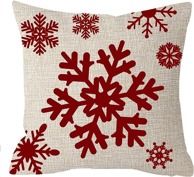 Newhomestyle Throw Pillow Cover Happy Holidays Beautiful Snowflakes Baby Its Cold Outside Beige C... | Amazon (US)