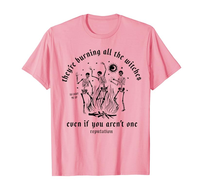 They're Burning All The Witches Funny Halloween Skeleton T-Shirt | Amazon (US)