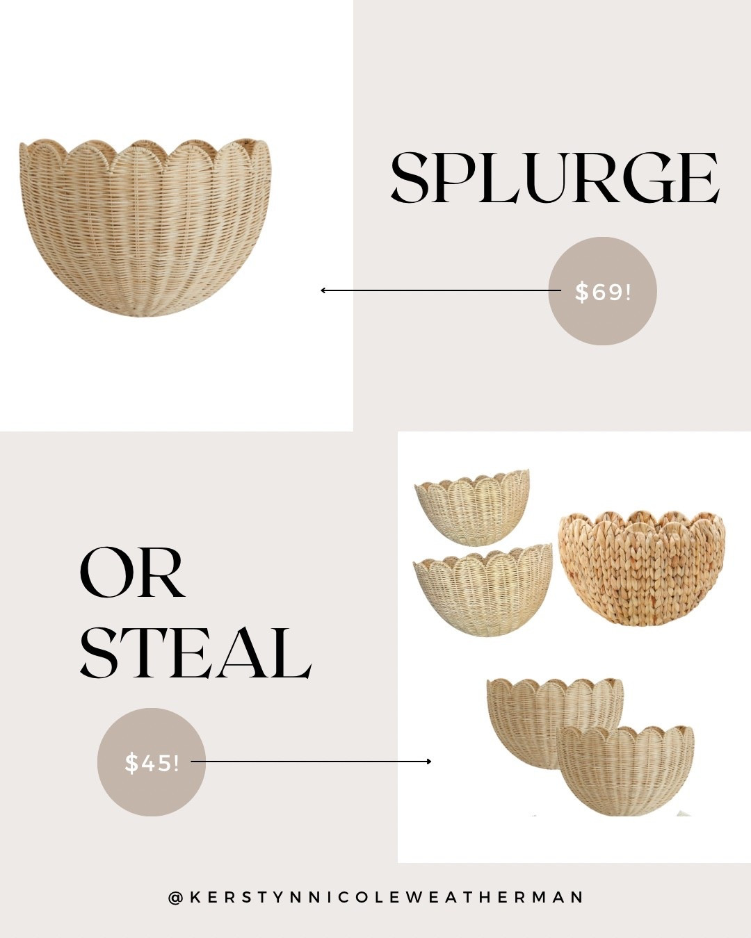 I originally saw these Amazon woven hanging baskets and of course one of them for the baby’s nursery, but they’re $69 apiece! 

I found some similar woven baskets on Amazon and Walmart that are all under $50! So perfect to put some 🧸 stuffed animals in you can even do some faux florals whatever your heart desire — but these are so adorable. 

I plan on putting these right by our nursery glider 🧺✨💓

#LTKBaby #LTKHome #LTKKids