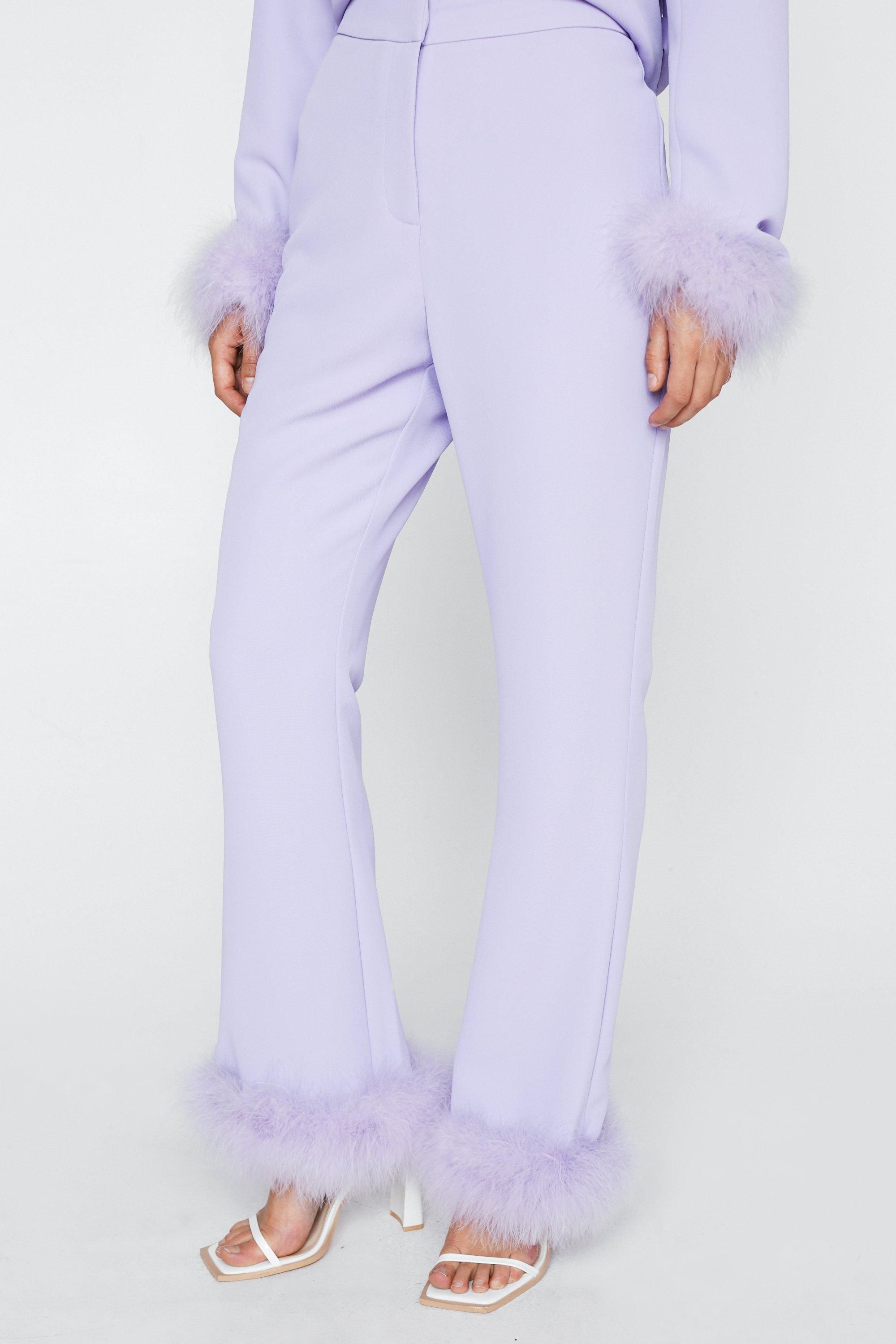 Petite Feather Hem Flared Co Ord Trouser | NastyGal (UK, IE)