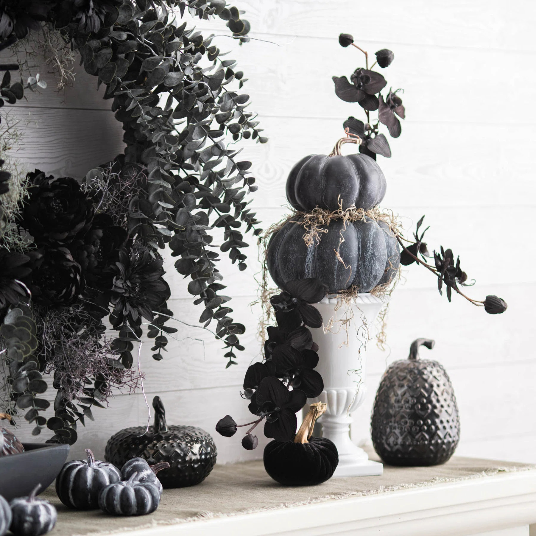 The Holiday Aisle® Mini Black Weathered Harvest Halloween Mini Pumpkin Set Of 7 | Wayfair | Wayfair North America
